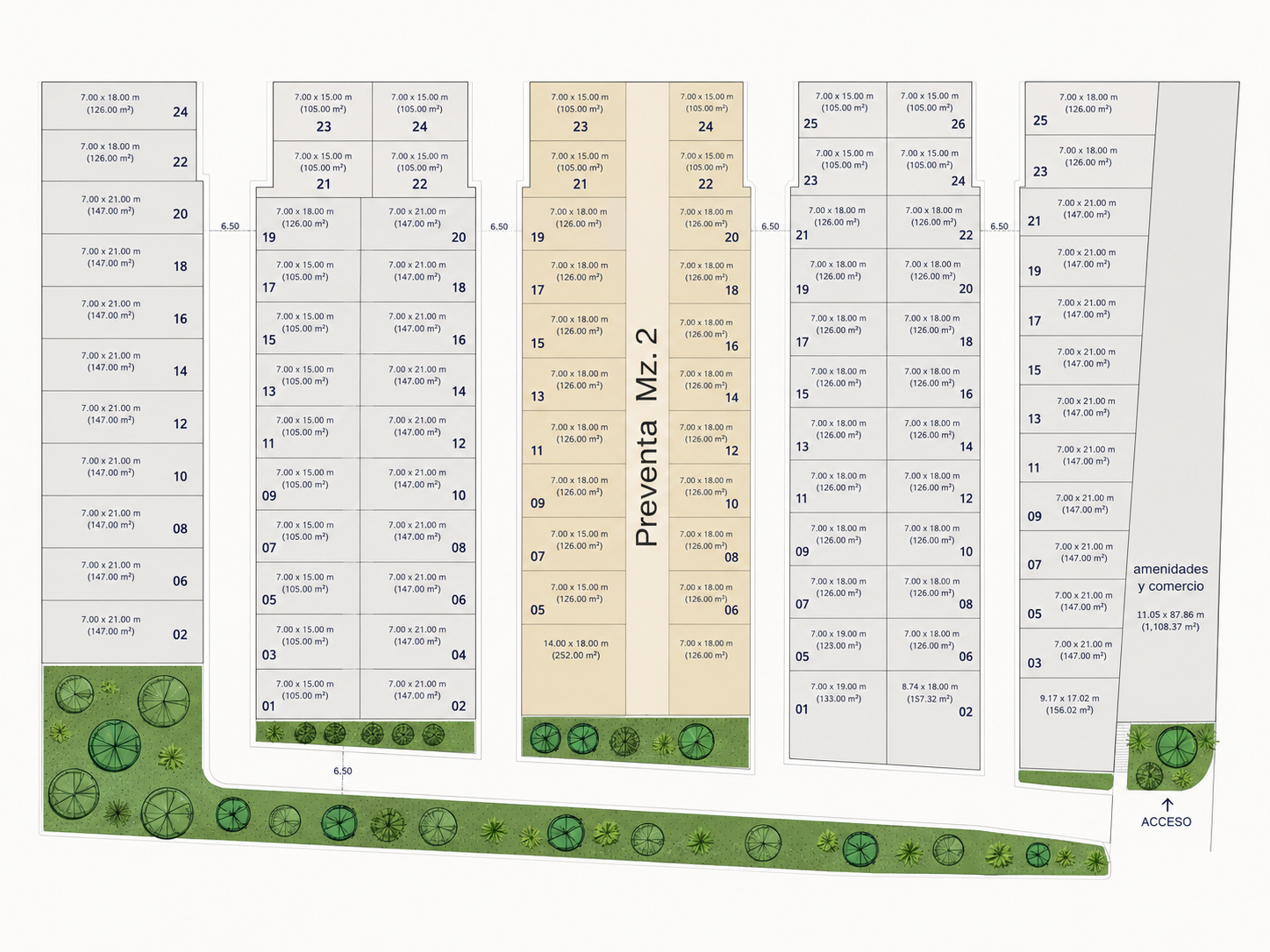 Plano de lotificación de TERRA : ZAPOTITLA en preventa Mz. 2